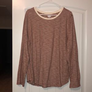 Rust/cream striped tee